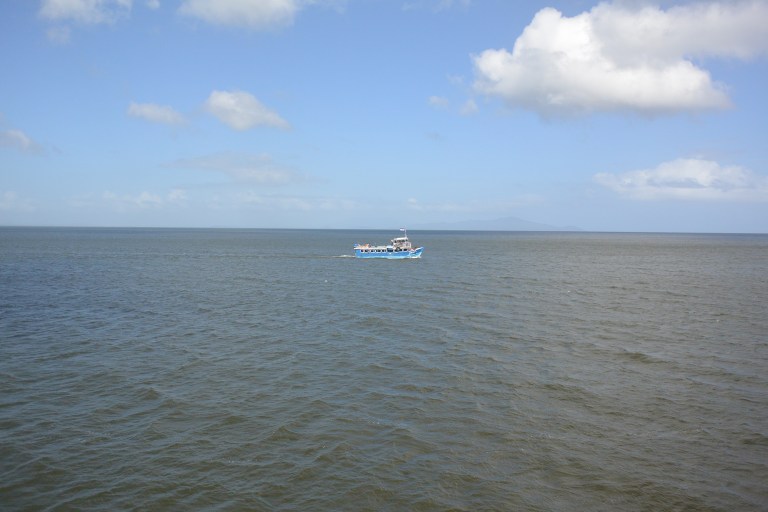 Small boat on the big lake: another (smaller) ferry passing us as we cross Lake Nicaragua
